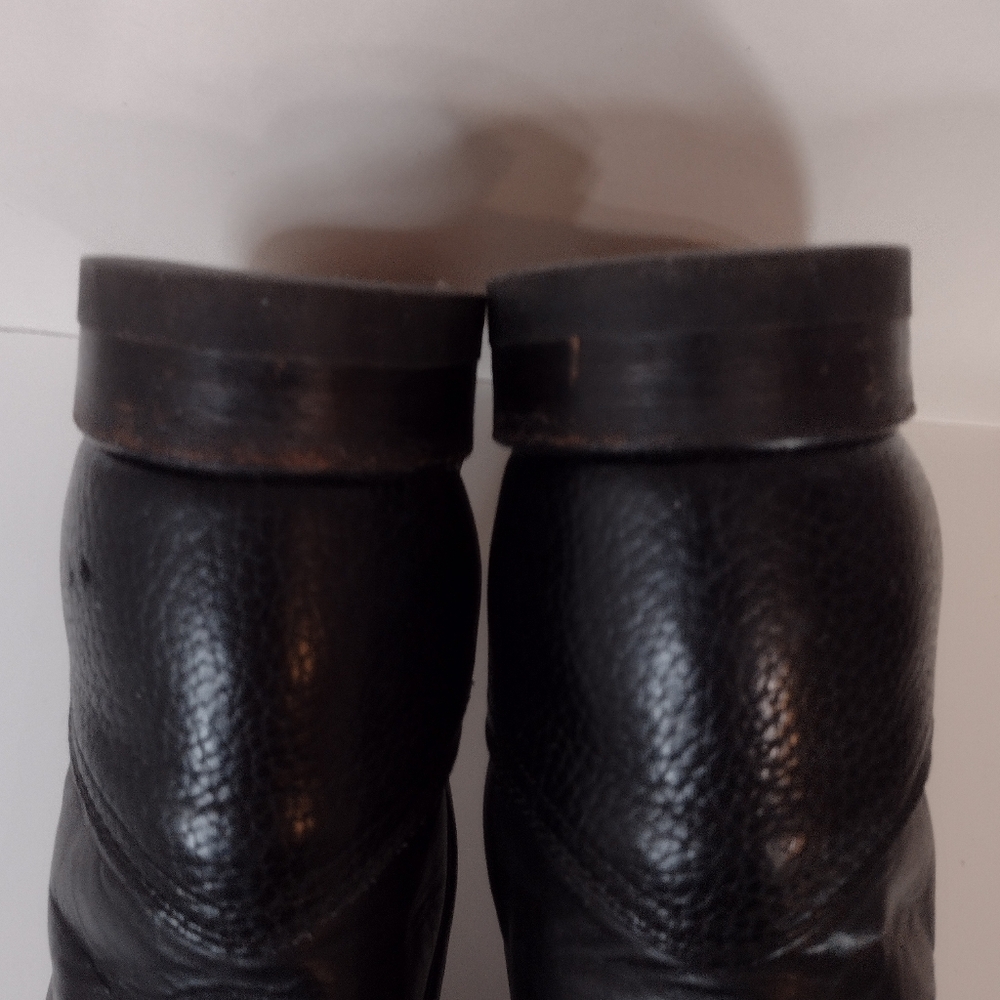 Justin Classic Black Leather Men's Boots Size (9)D Made In USA - Picture 11 of 12